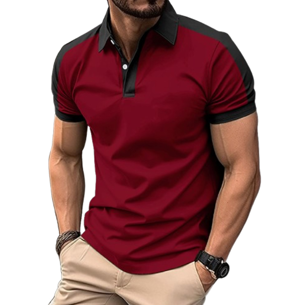 Kurzärmliges Poloshirt mit Colorblock-Revers für Herren