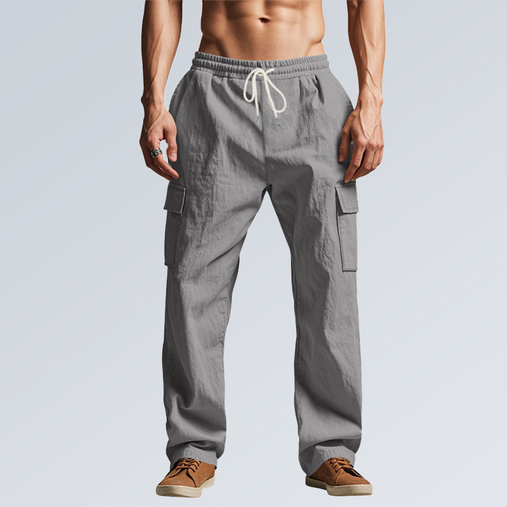 Dünne, lockere Arbeitshose mit mehreren Taschen für Herren