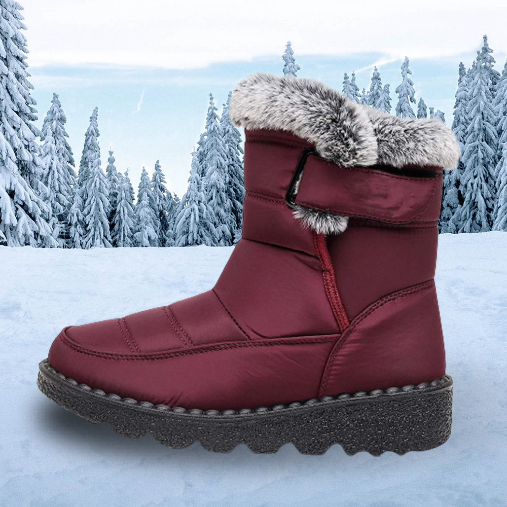 Wasserdichte Damen-Schneestiefel mit Klettverschluss
