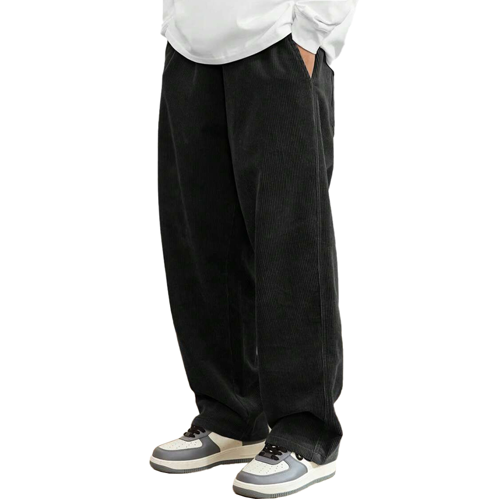 Lässige Cordhose mit weitem Bein und Kordelzug für Herren