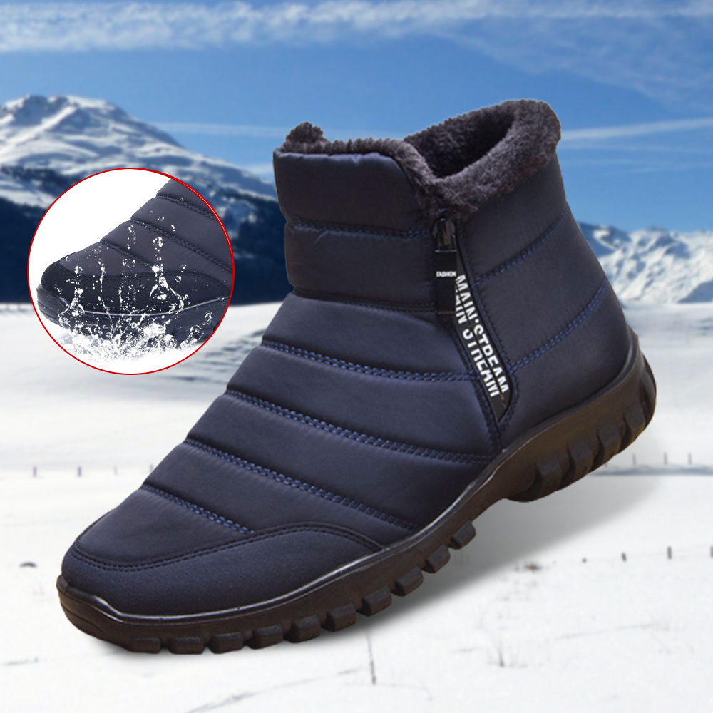 Warme Herren-Schneestiefel mit Reißverschluss
