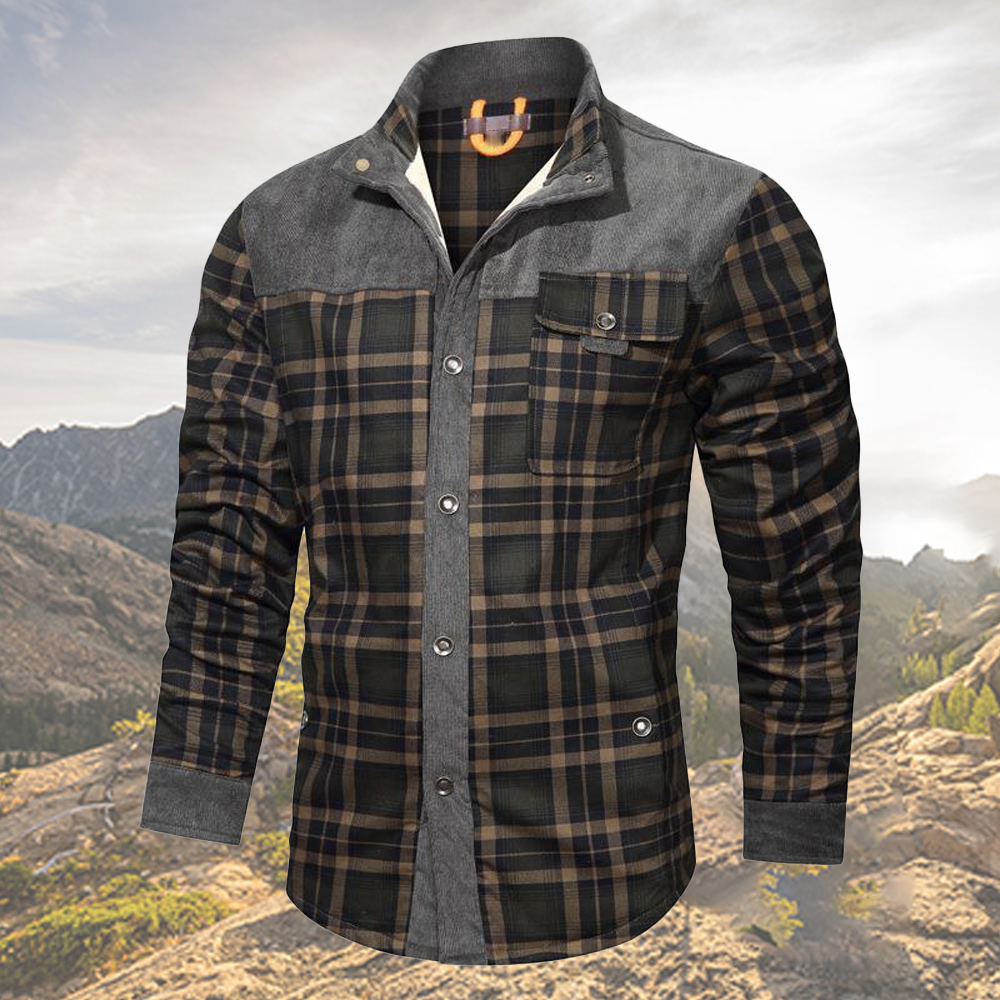 Kariertes Winterhemd und Fleecejacke für Herren