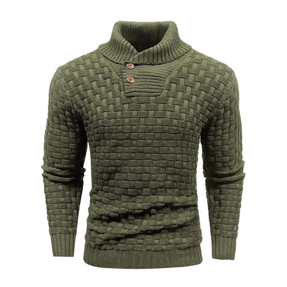 Pull décontracté à revers en tricot pour hommes