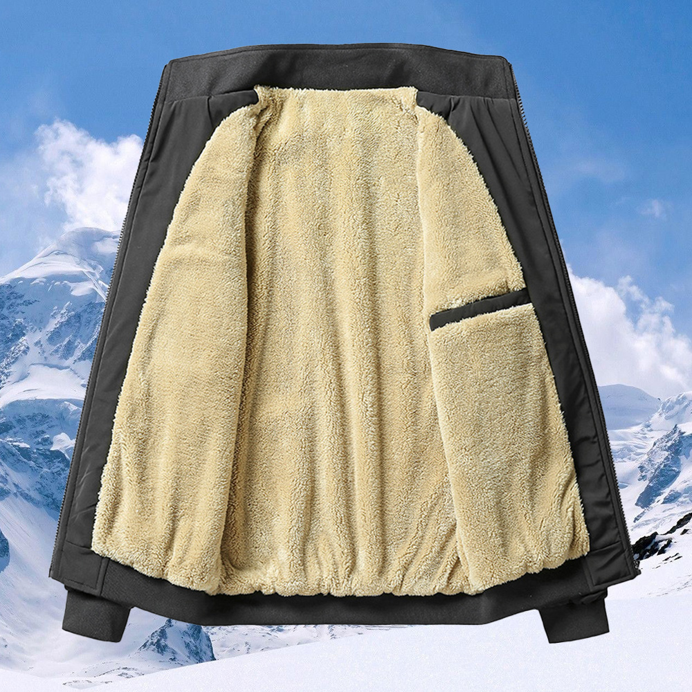 Herbst- und Winterjacke mit Stehkragen und Samtverdickung