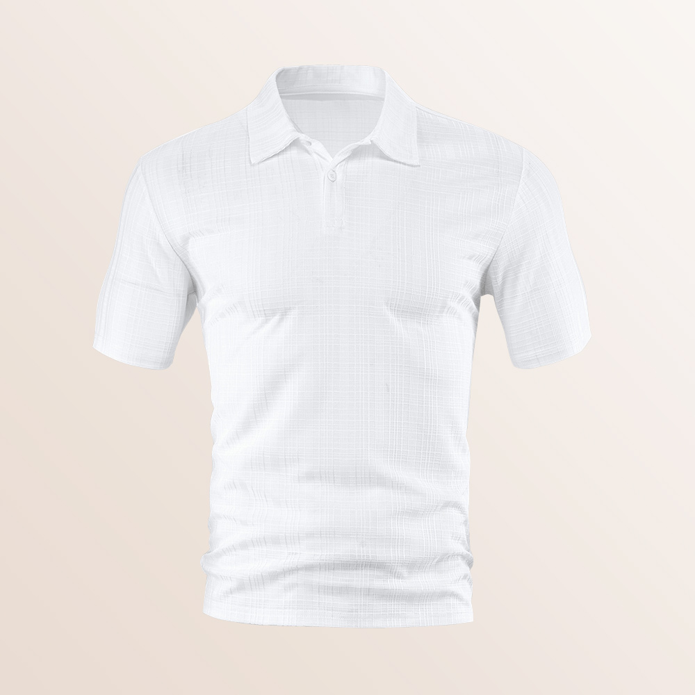 Dünnes Jacquard-Revers-Kurzarmshirt für Herren im Sommer