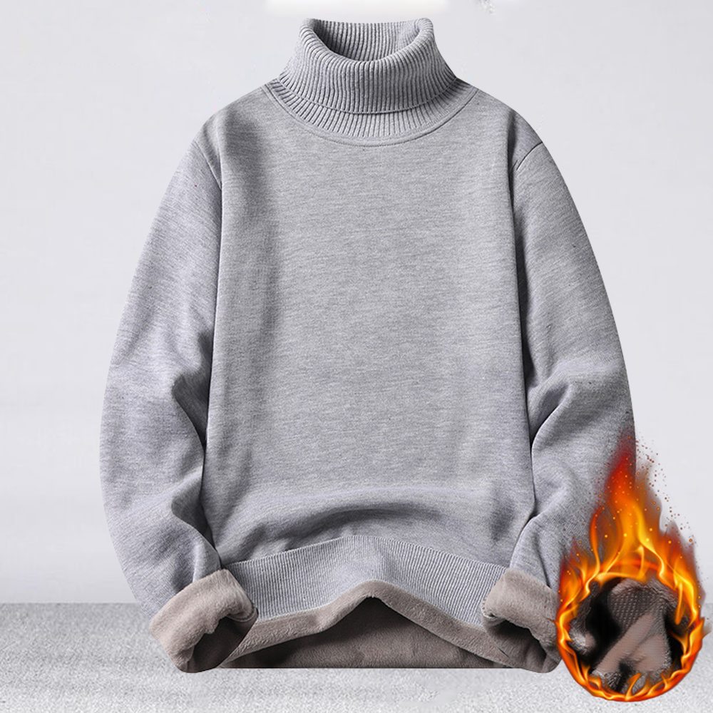 Rollkragen- und Fleece-Strickpullover für Herren im Winter