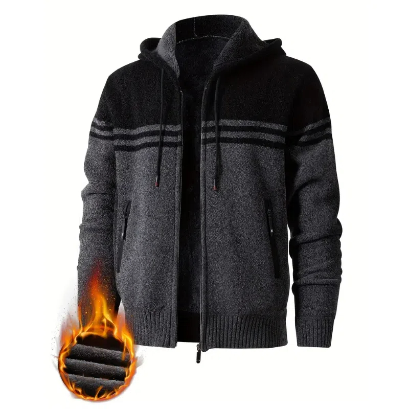 Nouvelle veste tricotée en polaire épaissie pour hommes