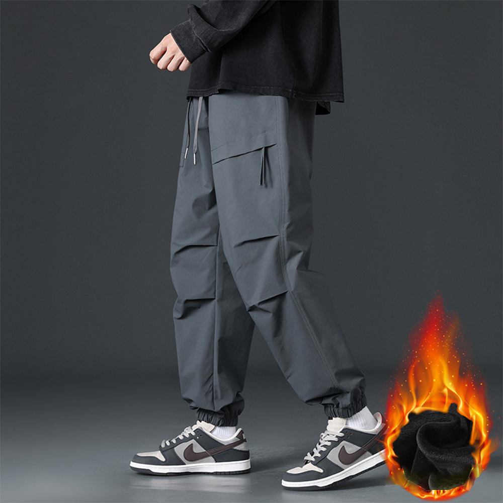 Winter-Herren-Overall mit Fleece-Beinen, lockerer Schnitt