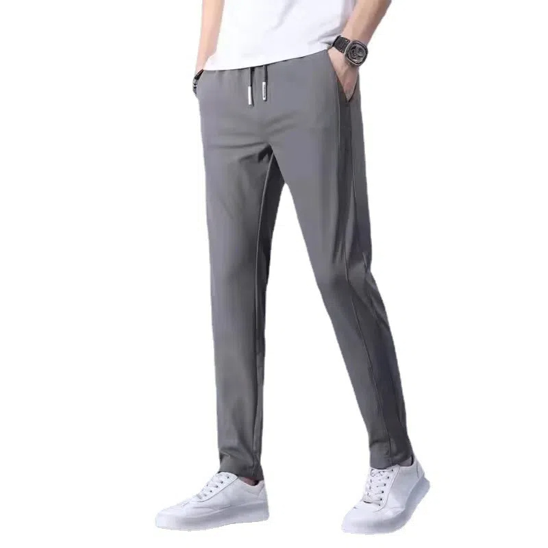 Pantalon décontracté droit stretch en polaire chaude pour hommes