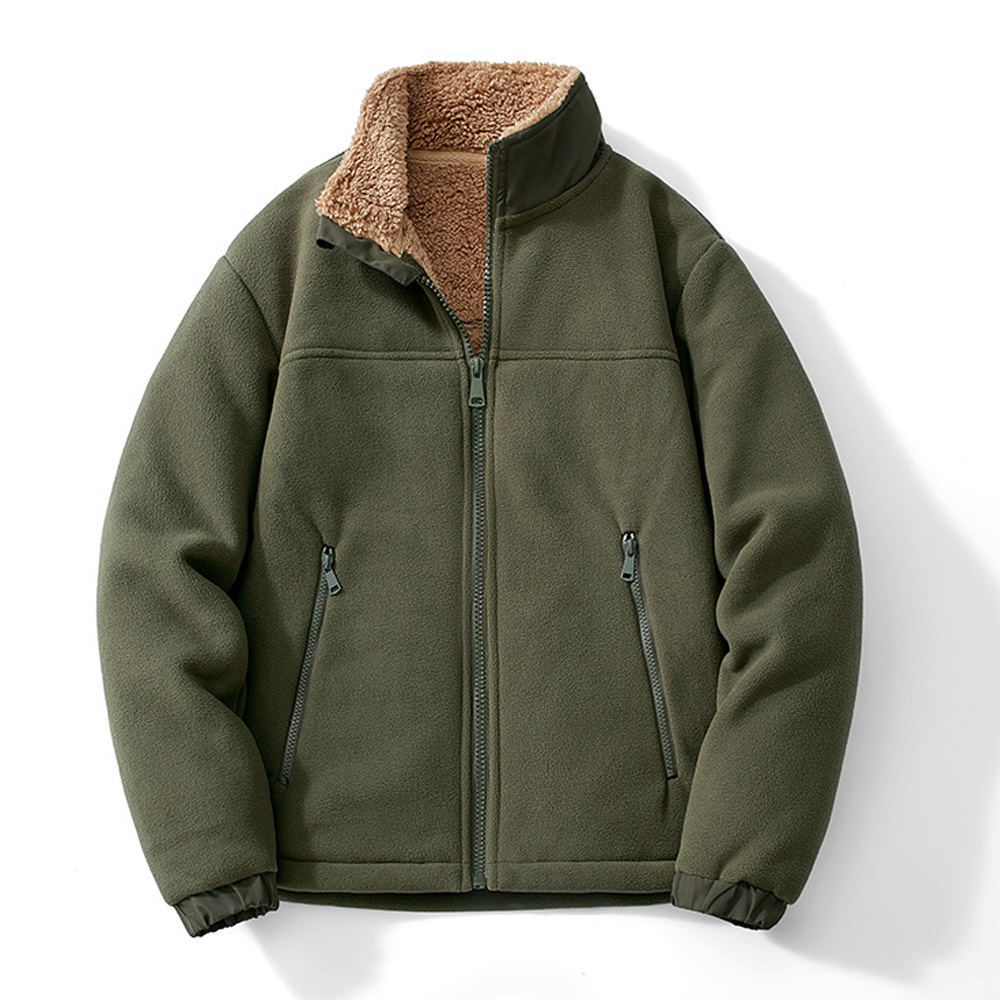 Warme Winterjacke für Herren mit Polarfleece-Futter und Samt-Stehkragen