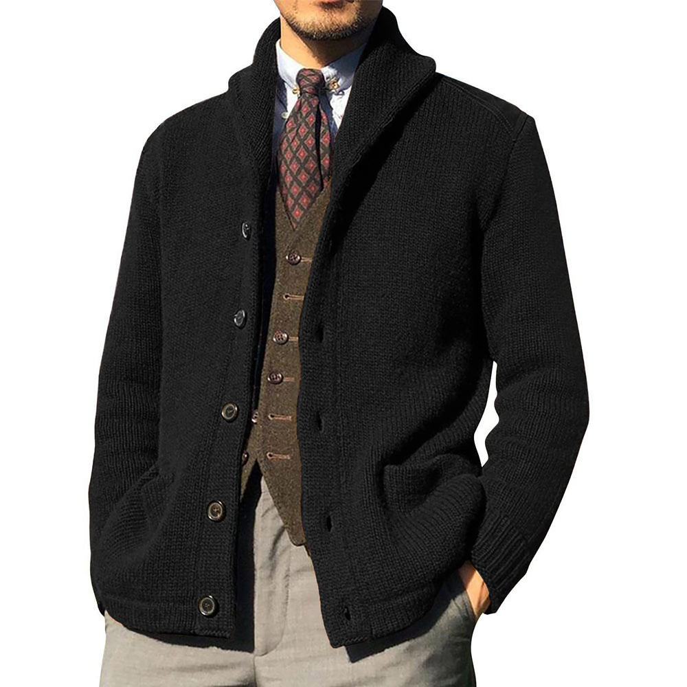 Nouveau cardigan tricoté à capuche chaud pour hommes