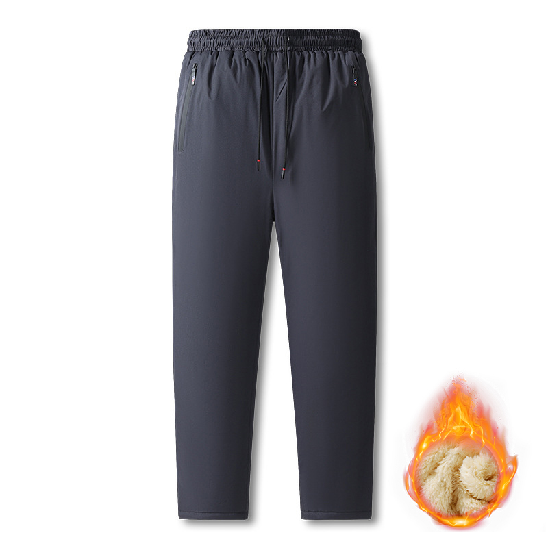 Pantalon décontracté coupe-vent en polaire chaude pour hommes