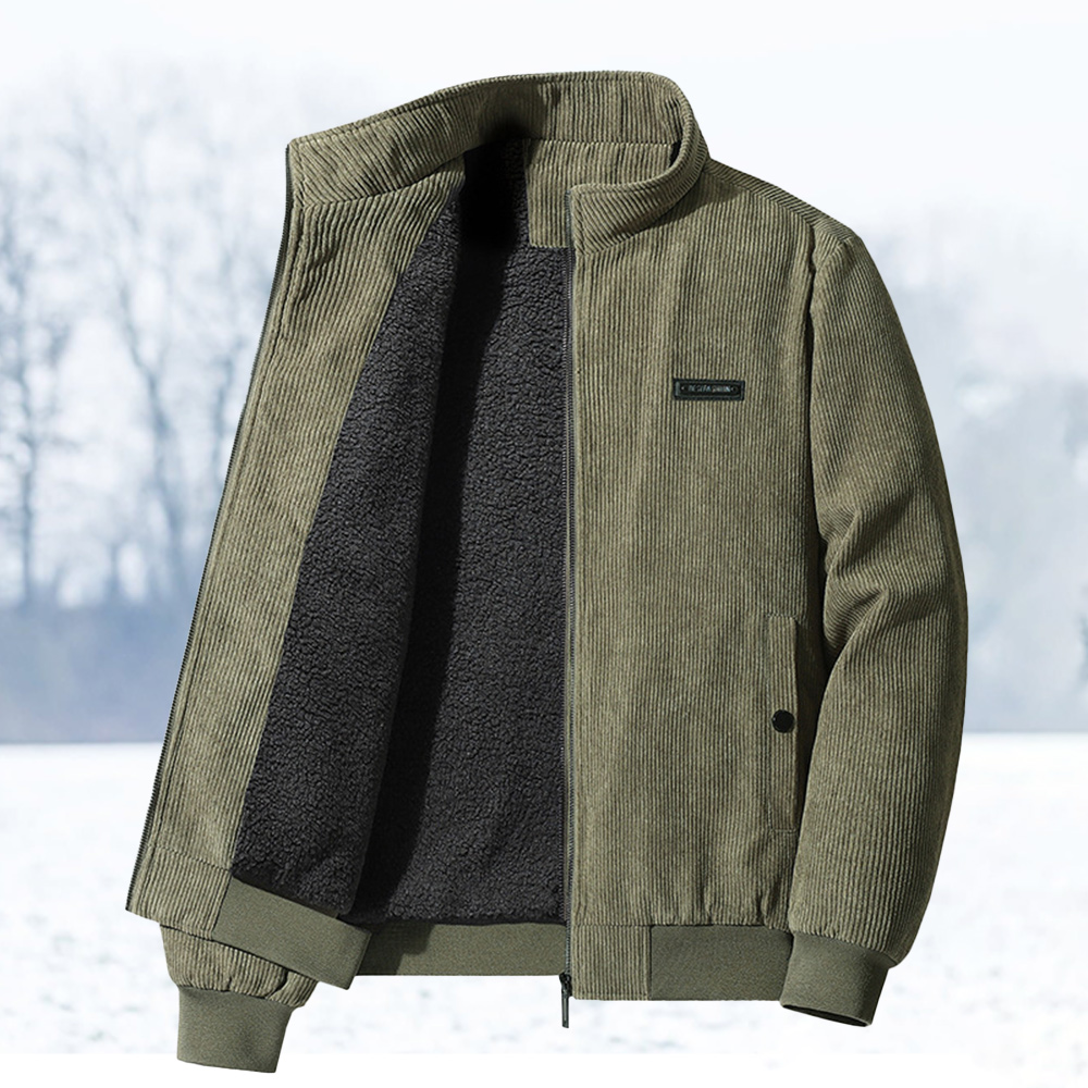 Alberchris™ New winter thickened corduroy men's stand-up collar lambskin jacket