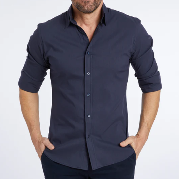 Chemise décontractée à manches longues et fermeture éclair pour homme