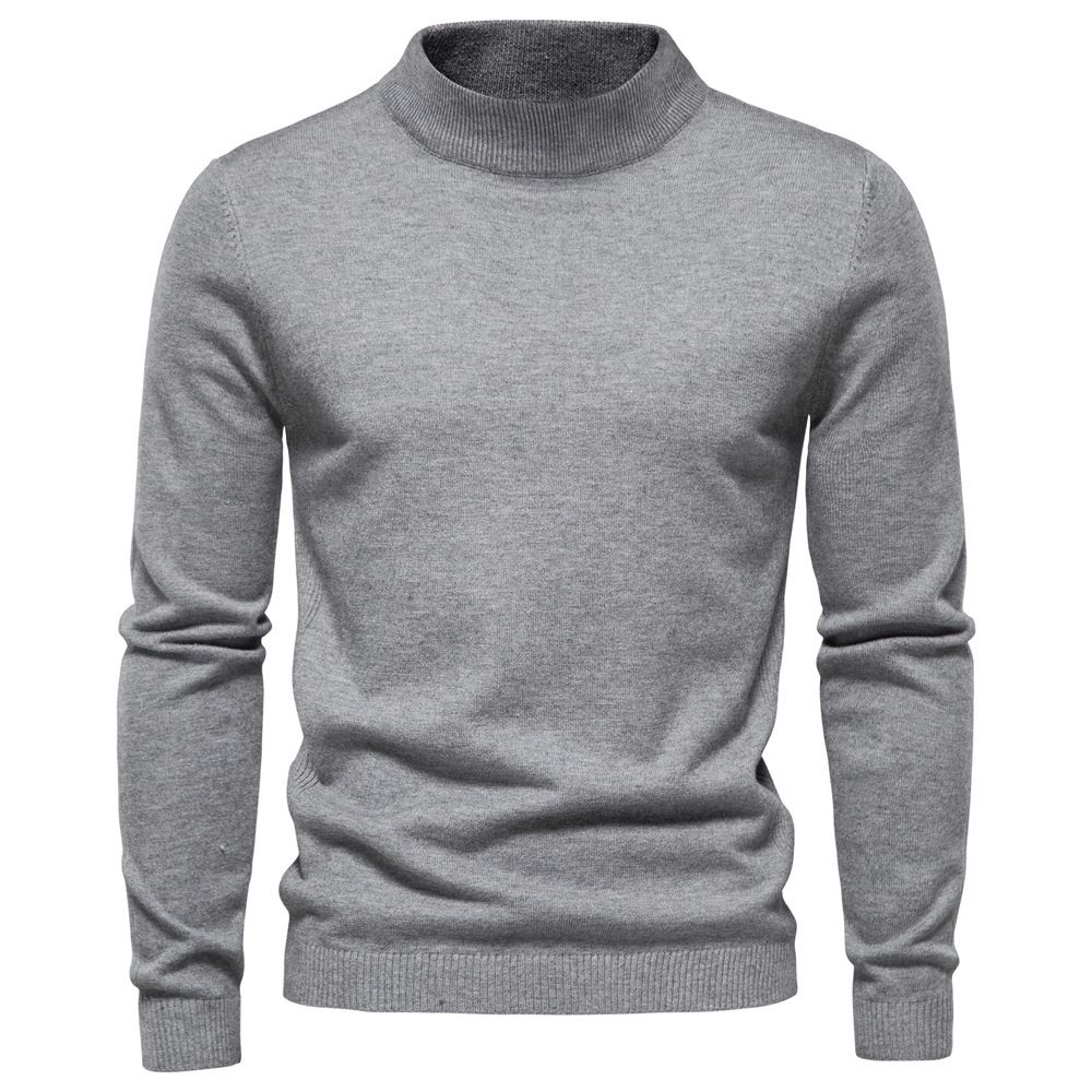 Nouveau pull décontracté chaud à col mi-haut pour hommes
