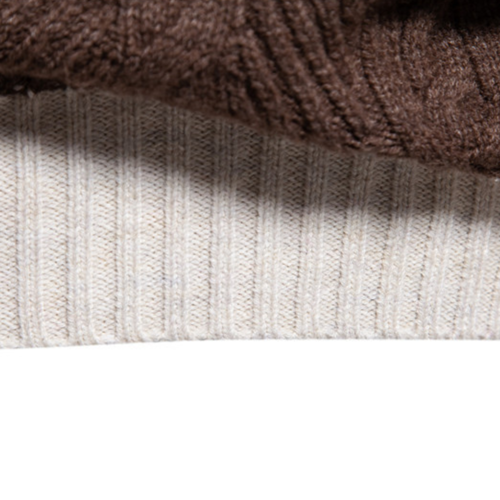 Retro-Farbblock-Pullover mit Rundhalsausschnitt für Herren im Herbst und Winter