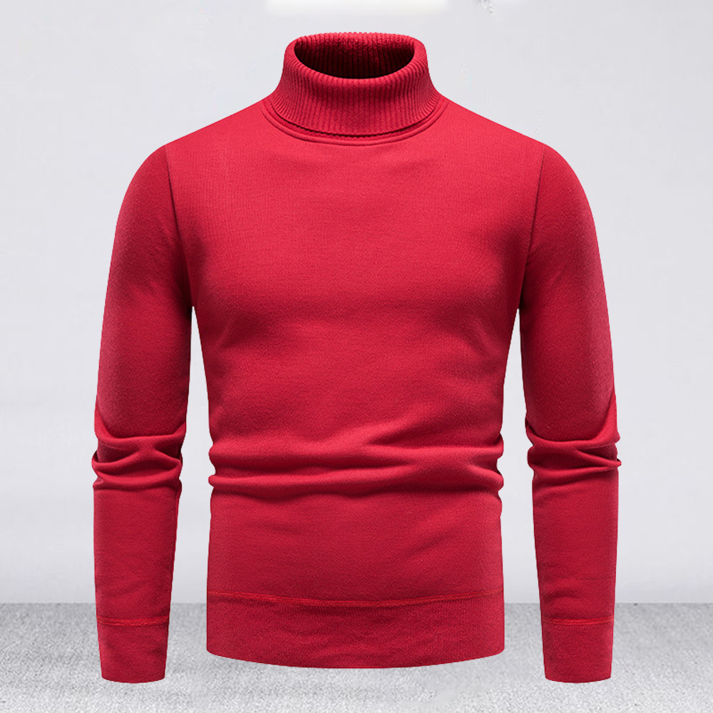 Rollkragen- und Fleece-Strickpullover für Herren im Winter