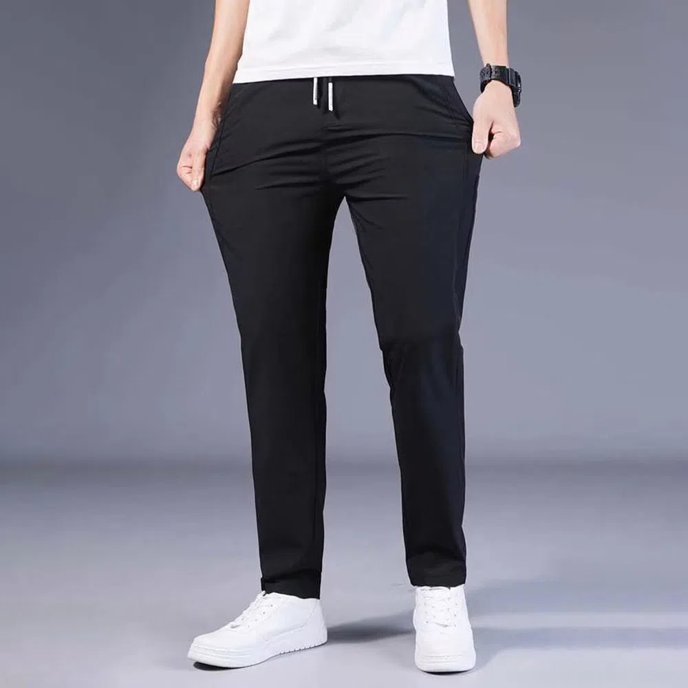 Pantalon décontracté droit stretch en polaire chaude pour hommes