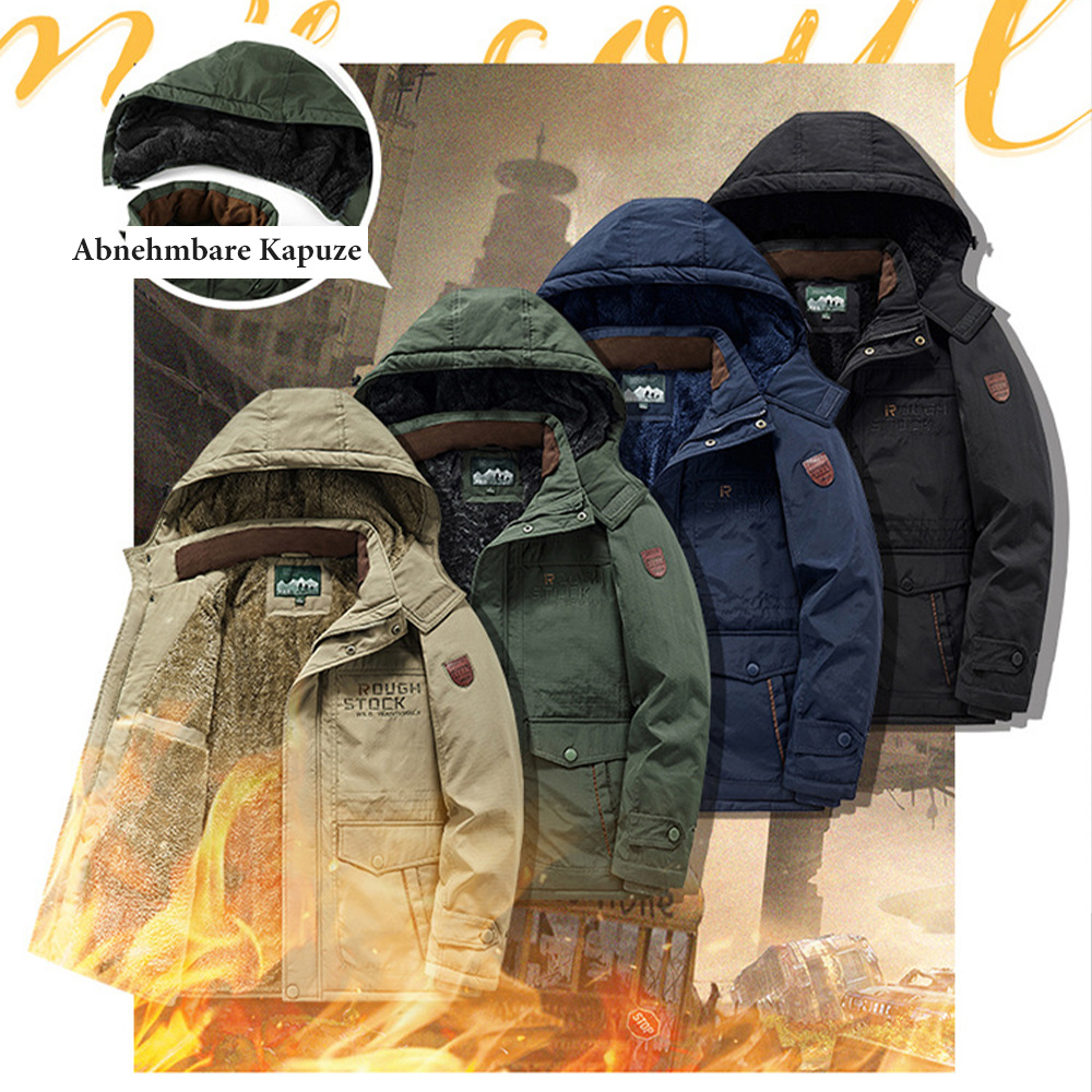 Gentlemenmode™ Lässige, mittellange, warme Winterjacke für Herren aus dickem Samt