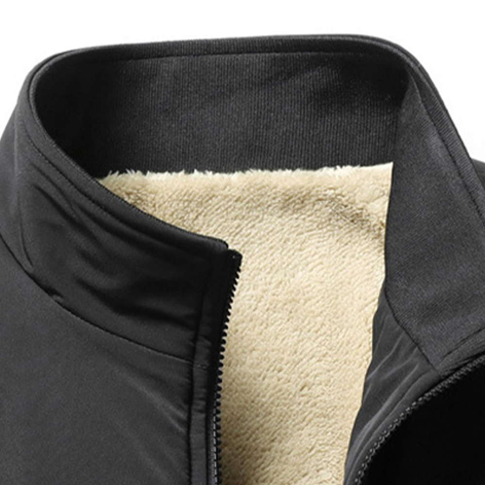 Herbst- und Winterjacke mit Stehkragen und Samtverdickung