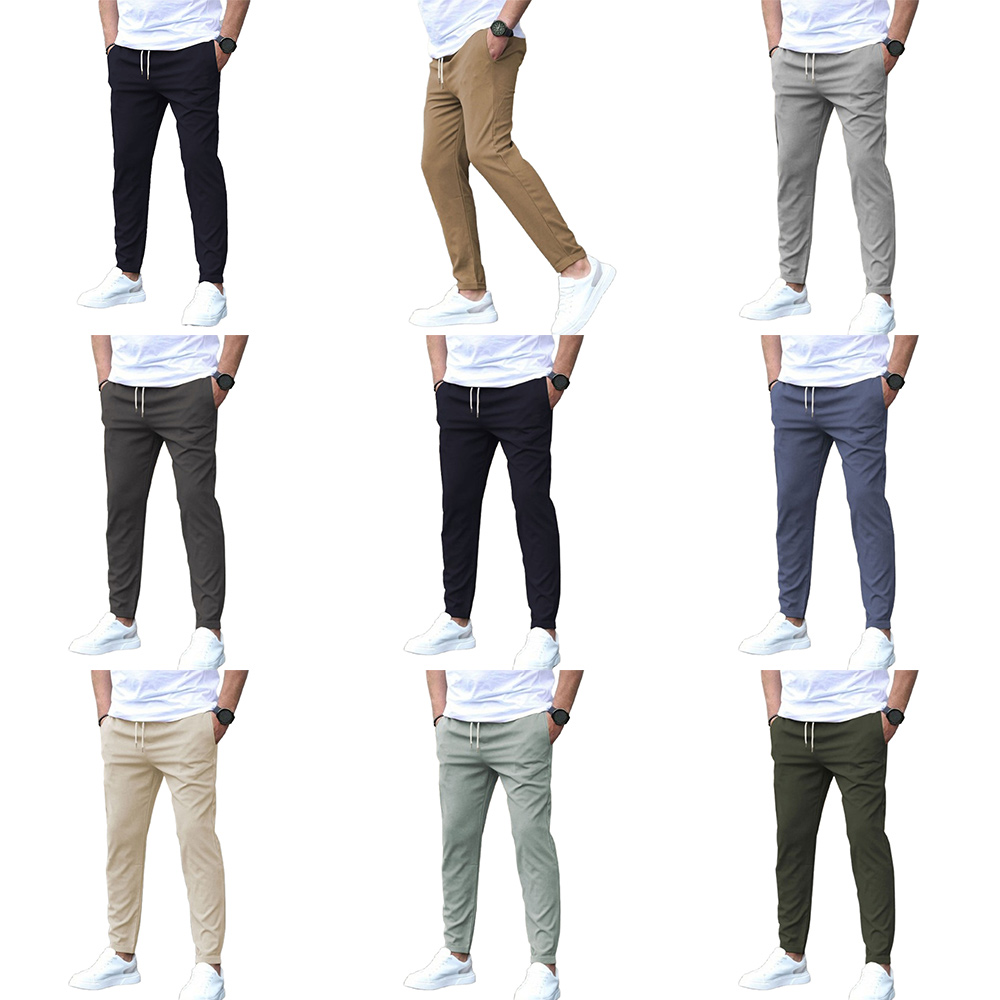 Pantalon décontracté simple de couleur unie pour hommes