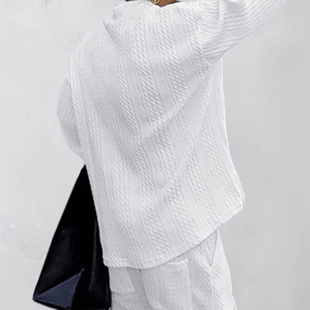 Pull tricoté jacquard ample décontracté à col en V pour hommes