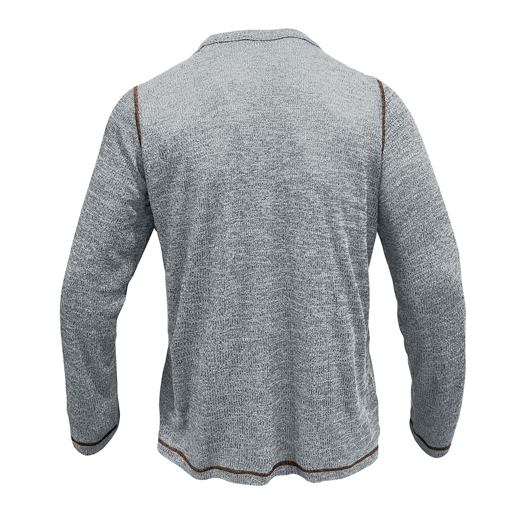 T-shirt décontracté à manches longues et lacets pour homme