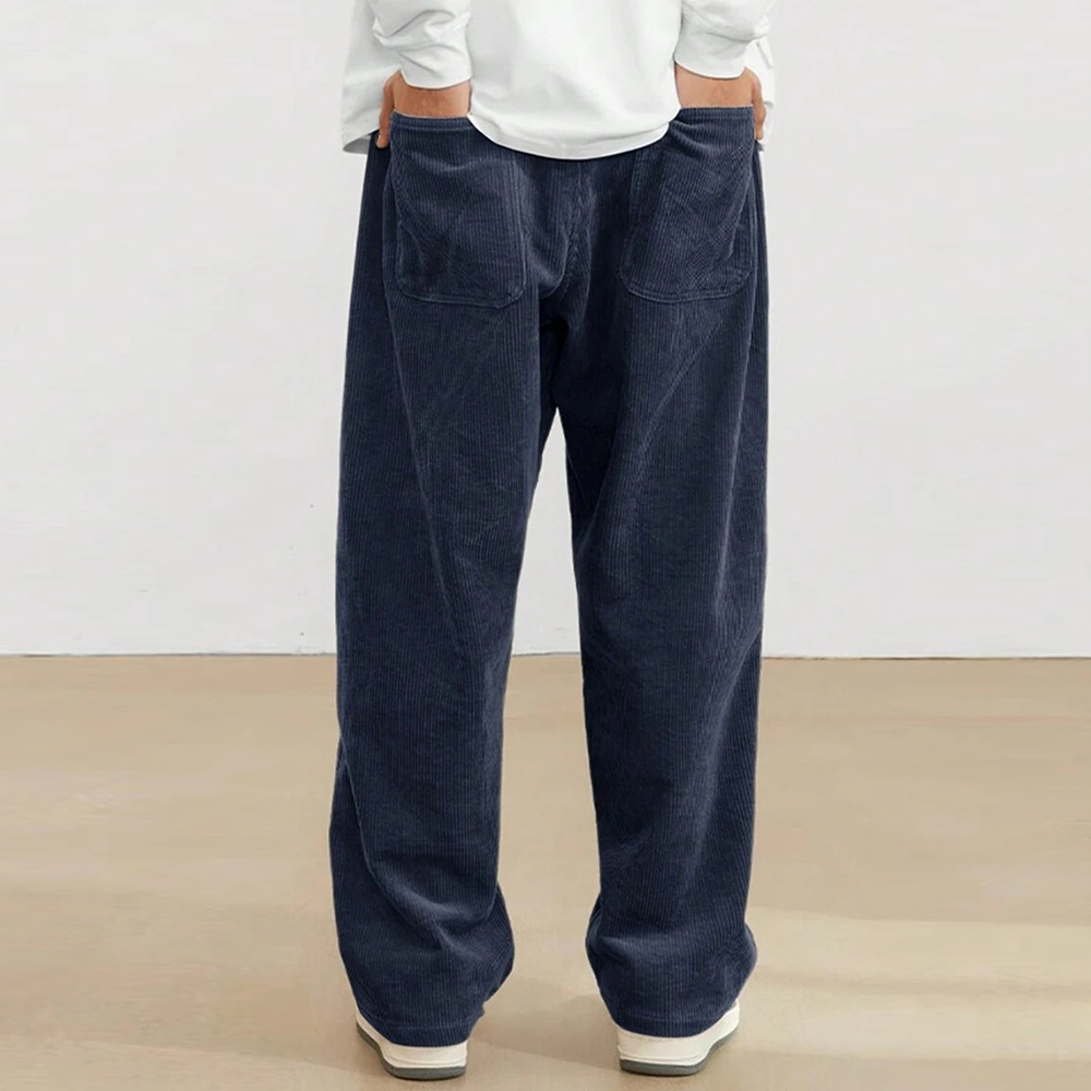 Lässige Cordhose mit weitem Bein und Kordelzug für Herren