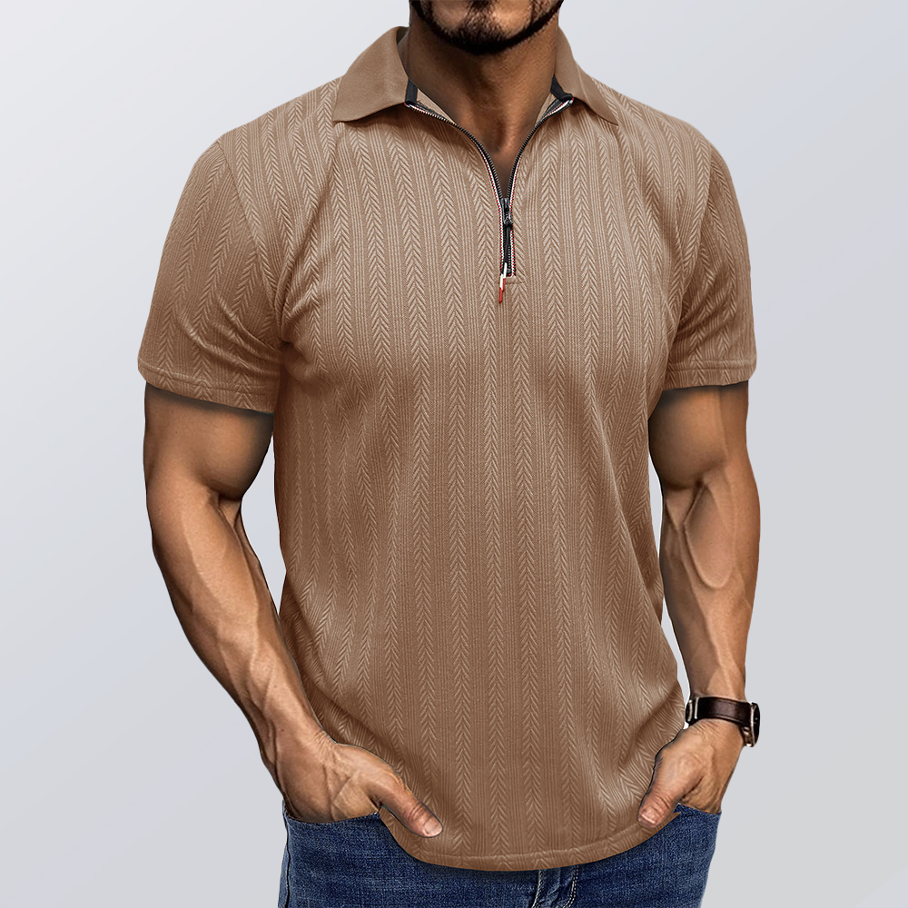 Sommer Herren Jacquard Revers Poloshirt Kurzarm
