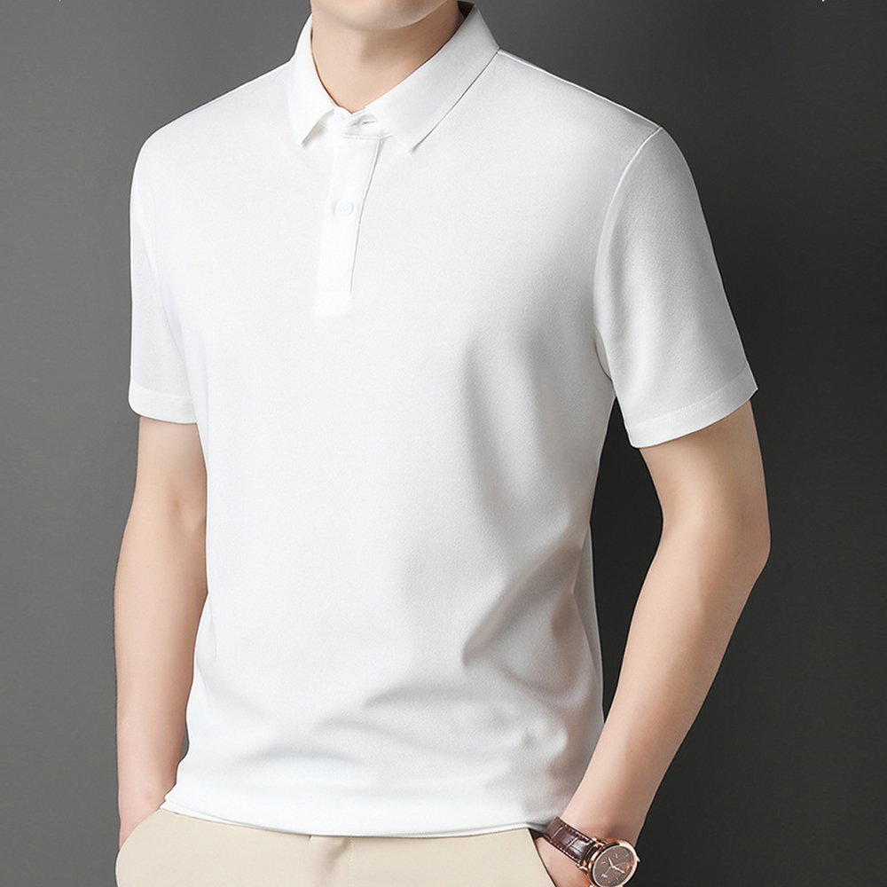 Herren-T-Shirt mit kurzen Ärmeln und Button-Down-Revers