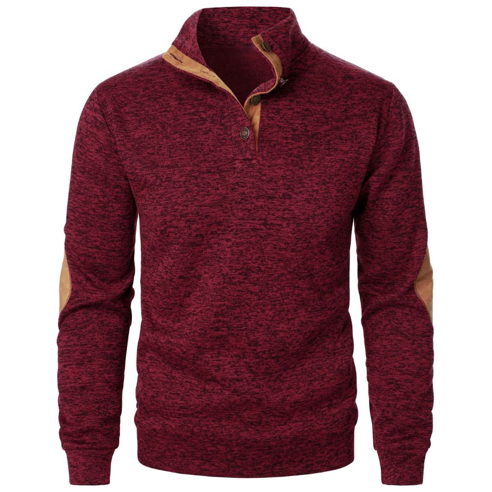 Pull à manches longues et col Henley pour hommes