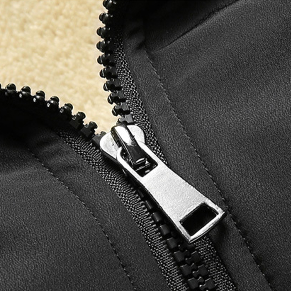 Herbst- und Winterjacke mit Stehkragen und Samtverdickung