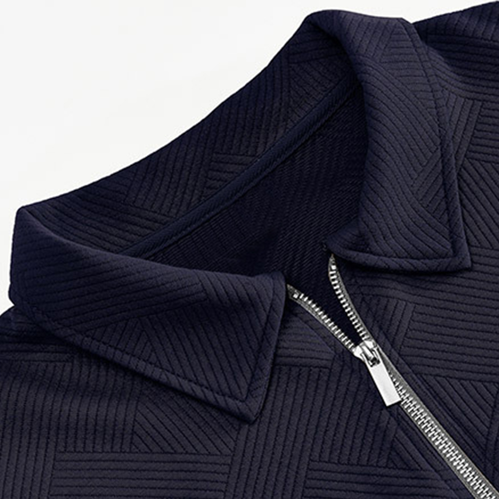 Modisches, einfarbiges Poloshirt mit Revers und langen Ärmeln für Herren