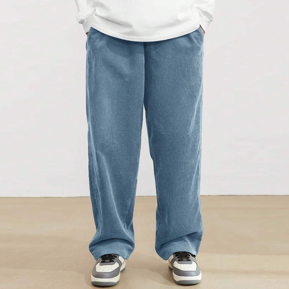 Lässige Cordhose mit weitem Bein und Kordelzug für Herren
