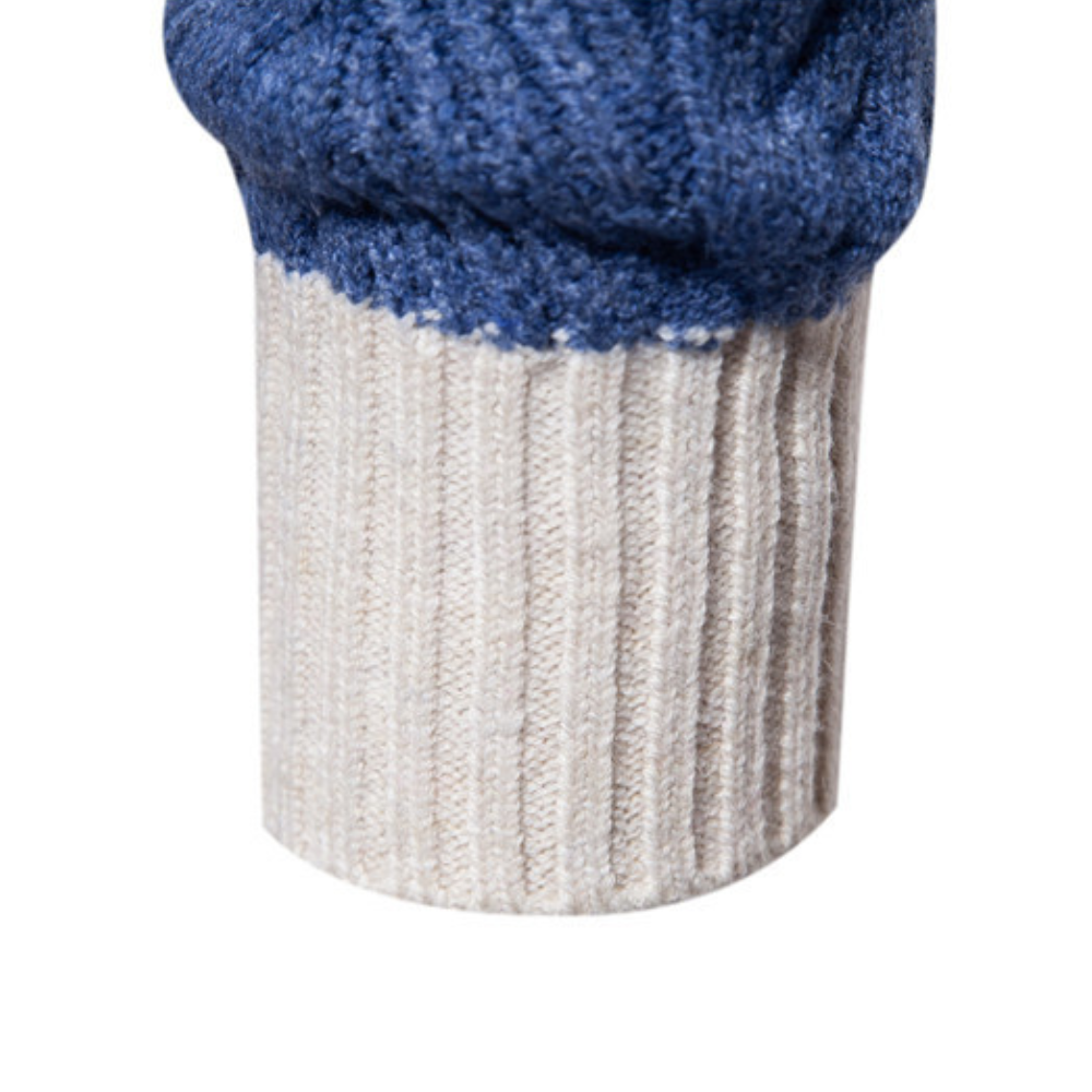 Retro-Farbblock-Pullover mit Rundhalsausschnitt für Herren im Herbst und Winter