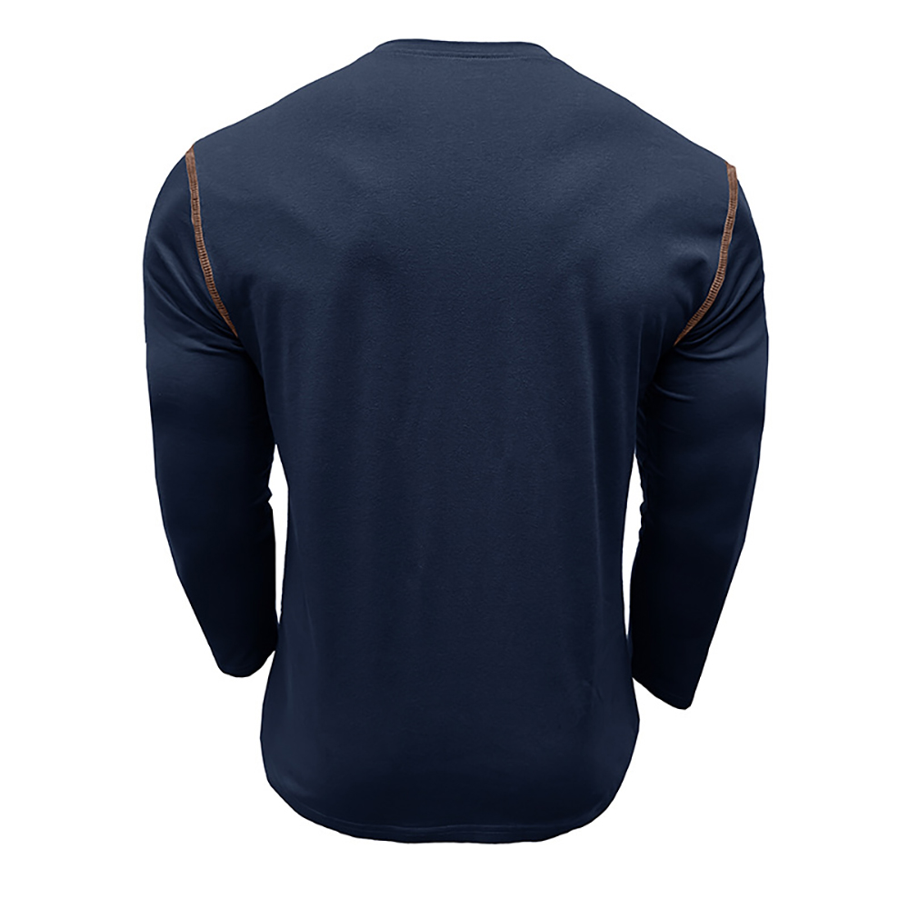 T-shirt à manches longues et col Henley pour hommes