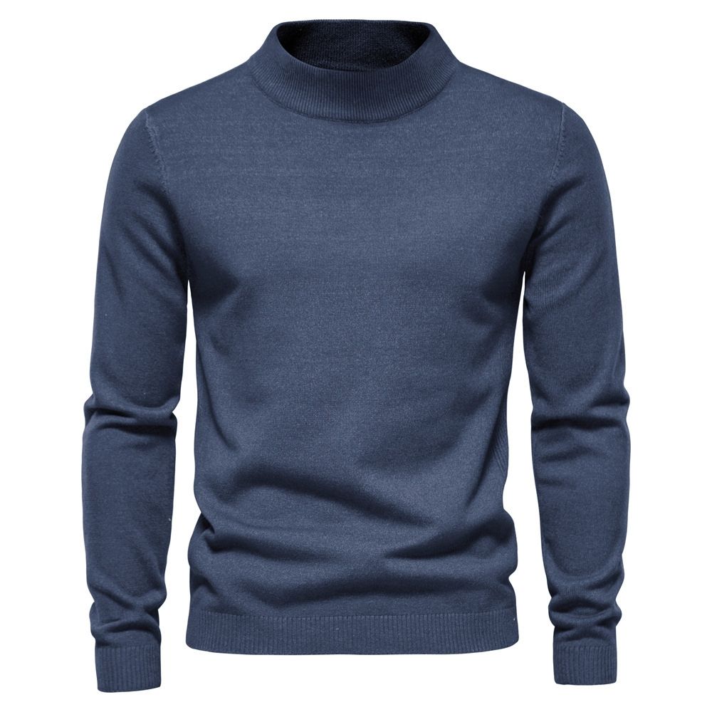 Nouveau pull décontracté chaud à col mi-haut pour hommes