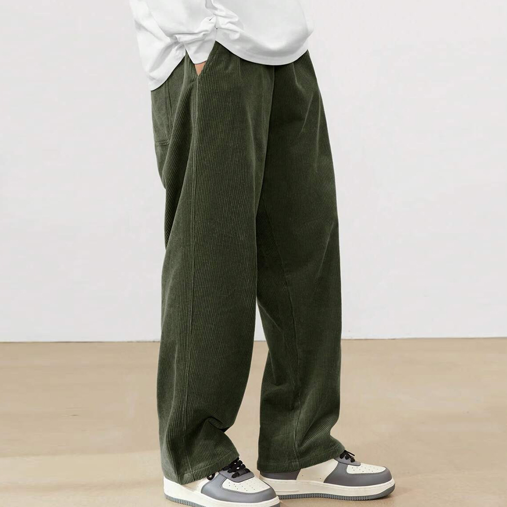Lässige Cordhose mit weitem Bein und Kordelzug für Herren