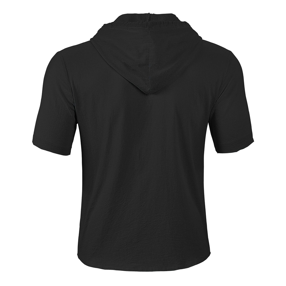 Herren-Strickjacke aus Baumwolle mit kurzen Ärmeln und Kapuze