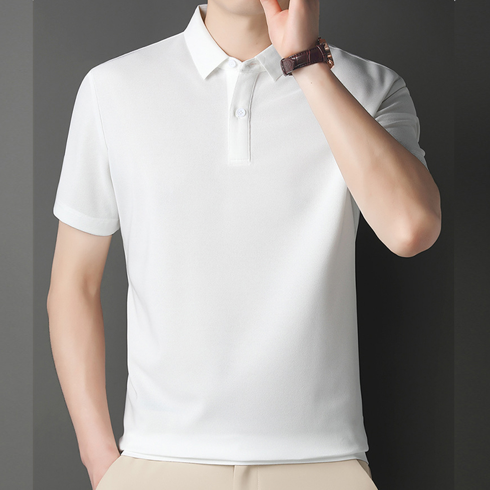 Herren-T-Shirt mit kurzen Ärmeln und Button-Down-Revers
