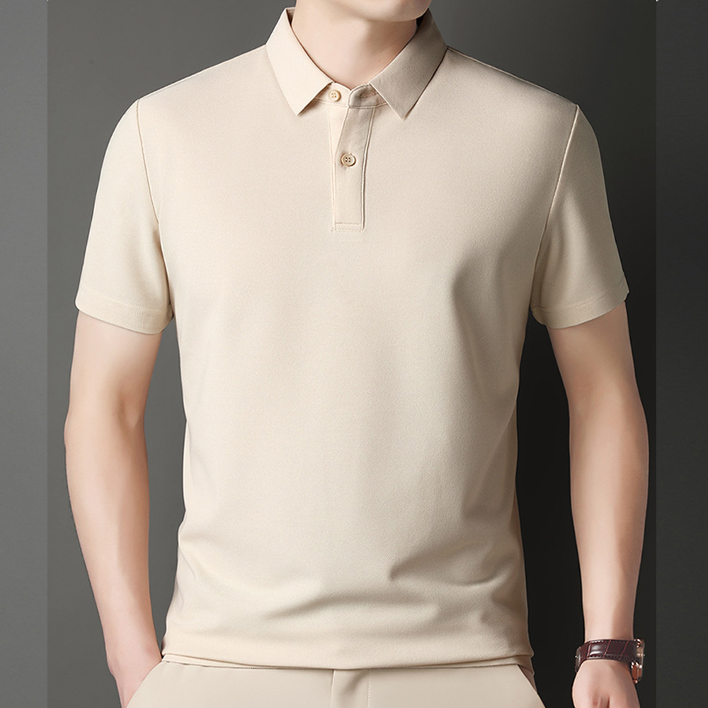 Herren-T-Shirt mit kurzen Ärmeln und Button-Down-Revers