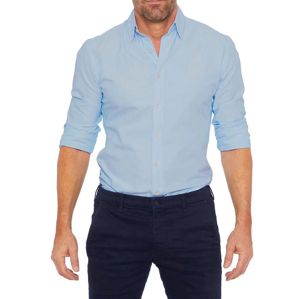 Chemise décontractée à manches longues et fermeture éclair pour homme