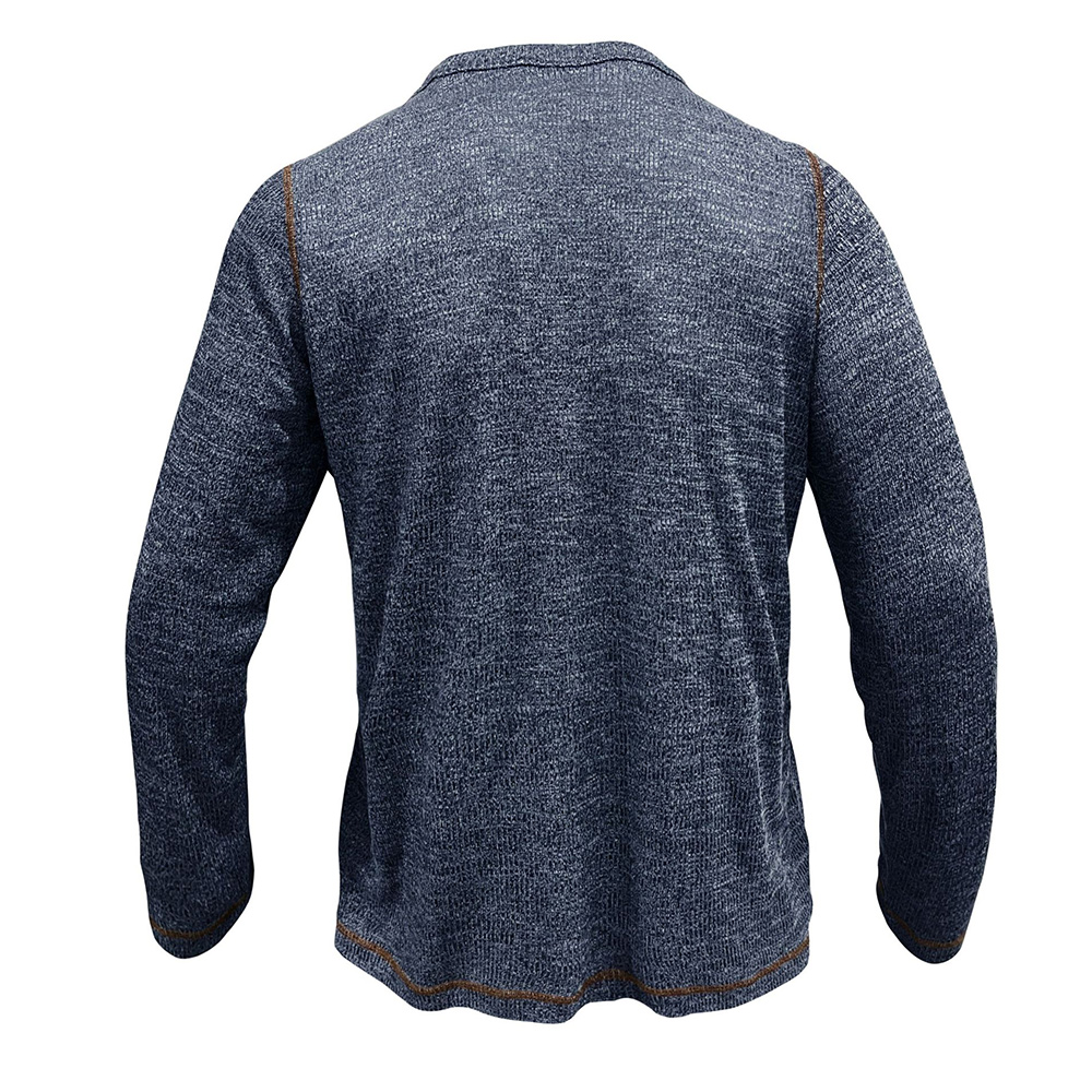 T-shirt décontracté à manches longues et lacets pour homme