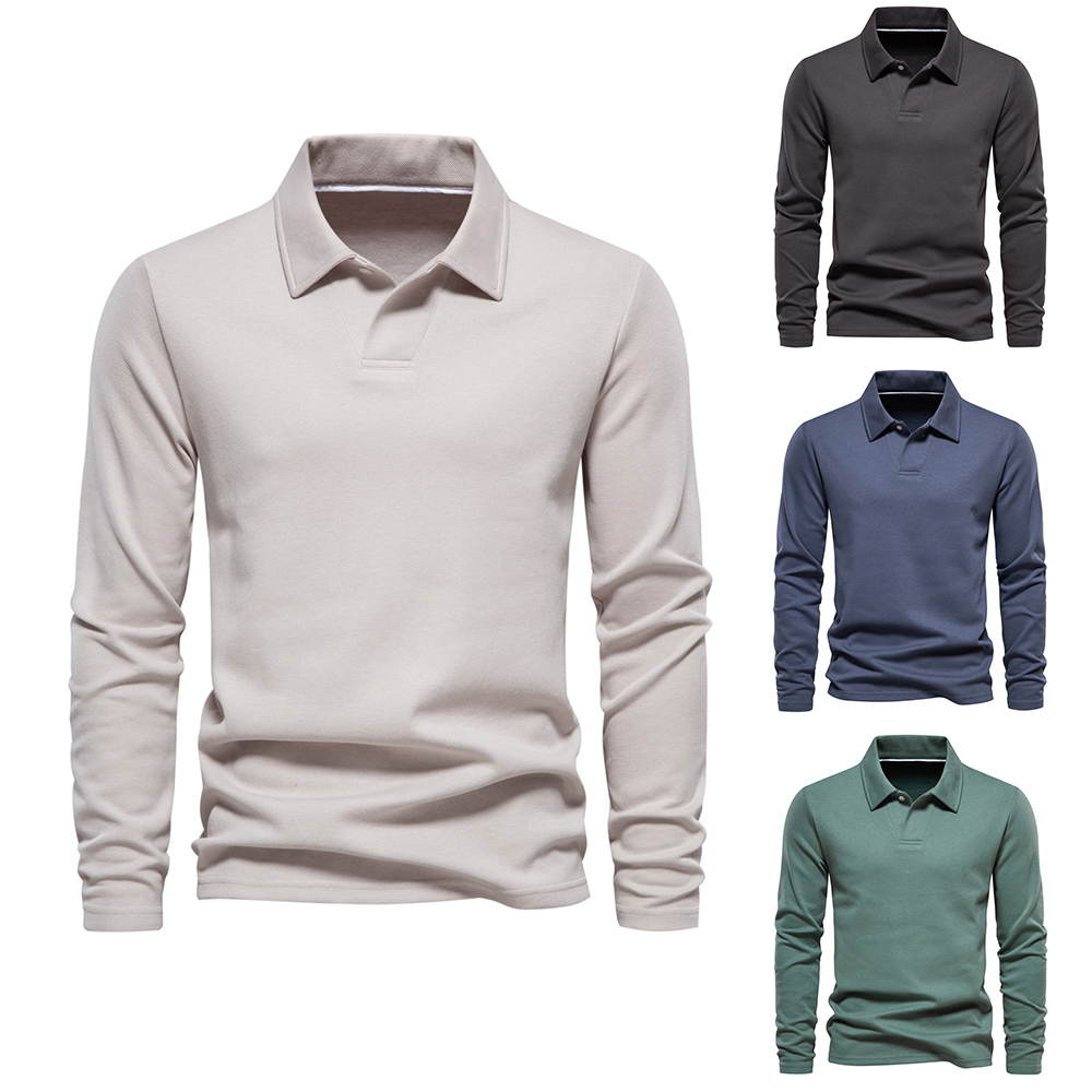 Lässiges vielseitiges Langarm-Poloshirt für Herren