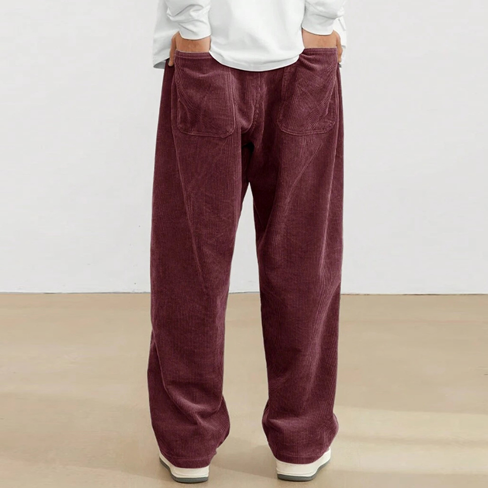 Lässige Cordhose mit weitem Bein und Kordelzug für Herren