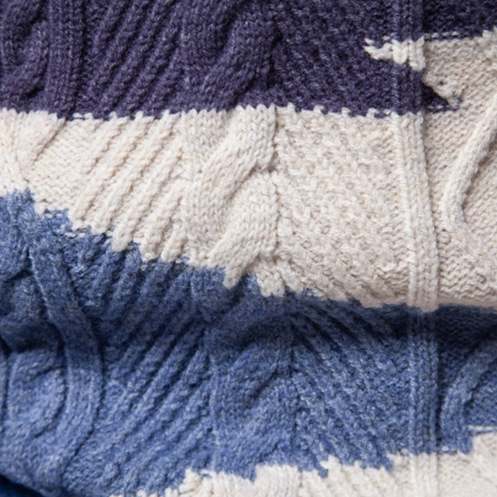 Retro-Farbblock-Pullover mit Rundhalsausschnitt für Herren im Herbst und Winter