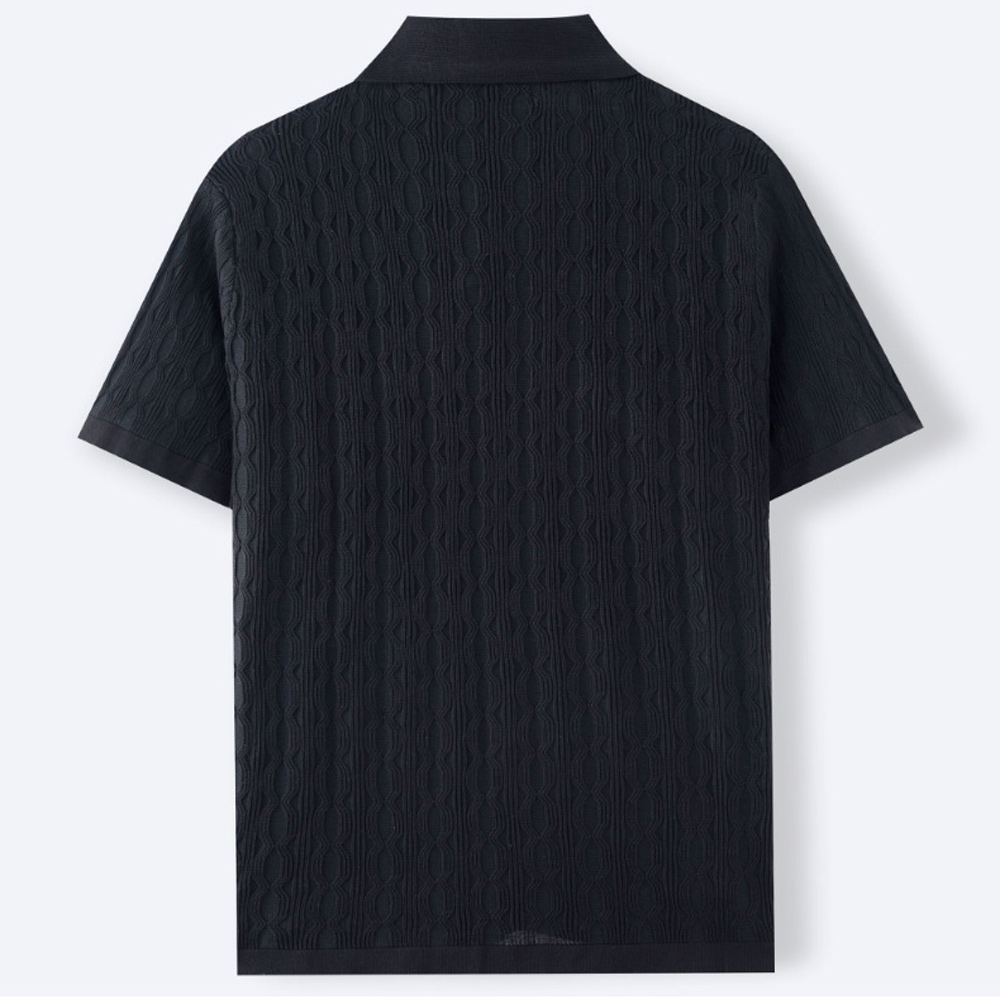 Lässiges atmungsaktives Strick-Kurzarmhemd für Herren