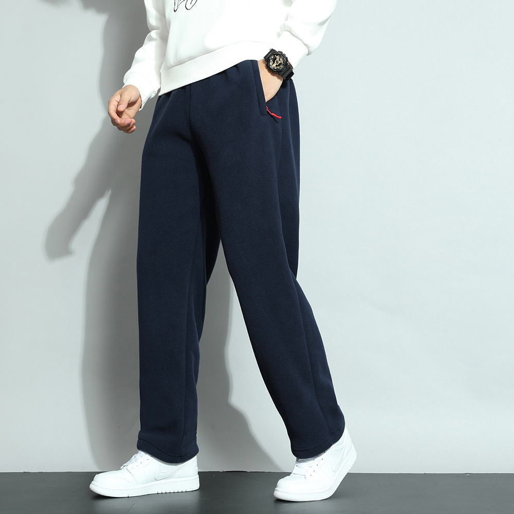 Pantalon décontracté épais en polaire chaude pour hommes