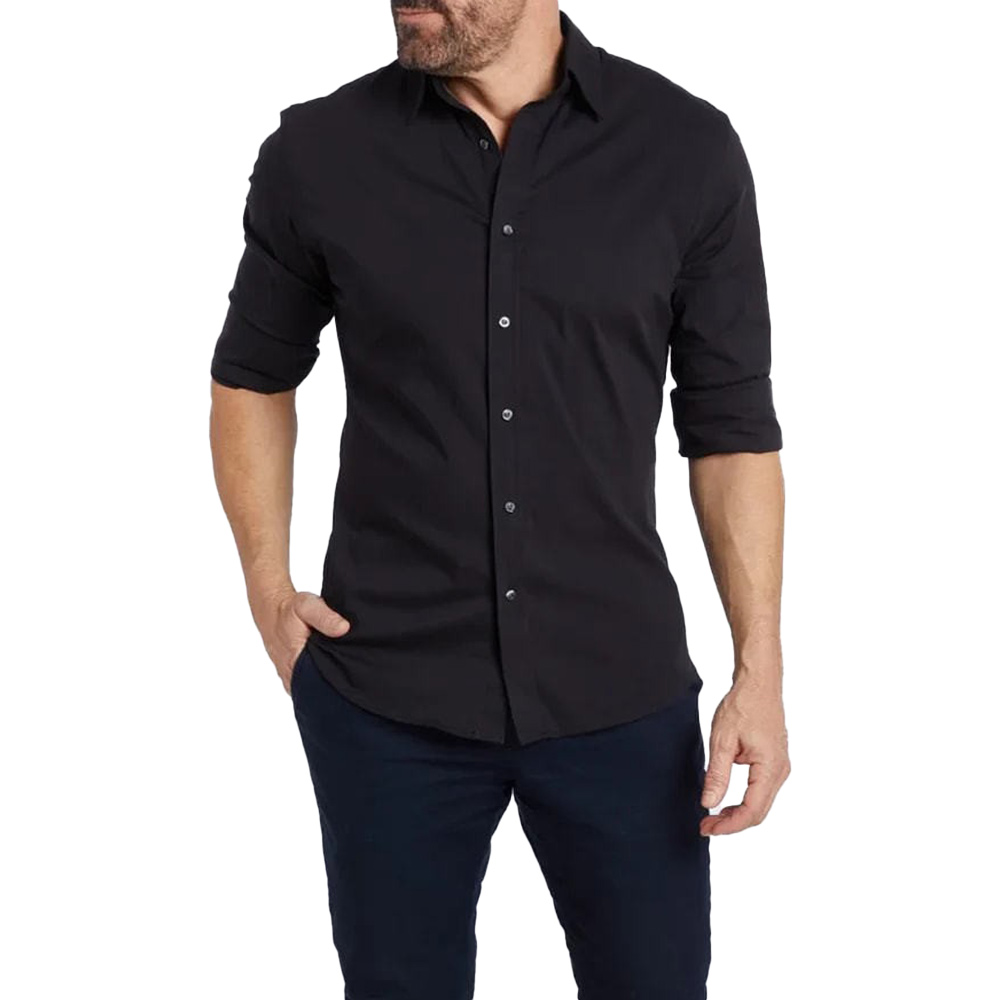 Chemise décontractée à manches longues et fermeture éclair pour homme