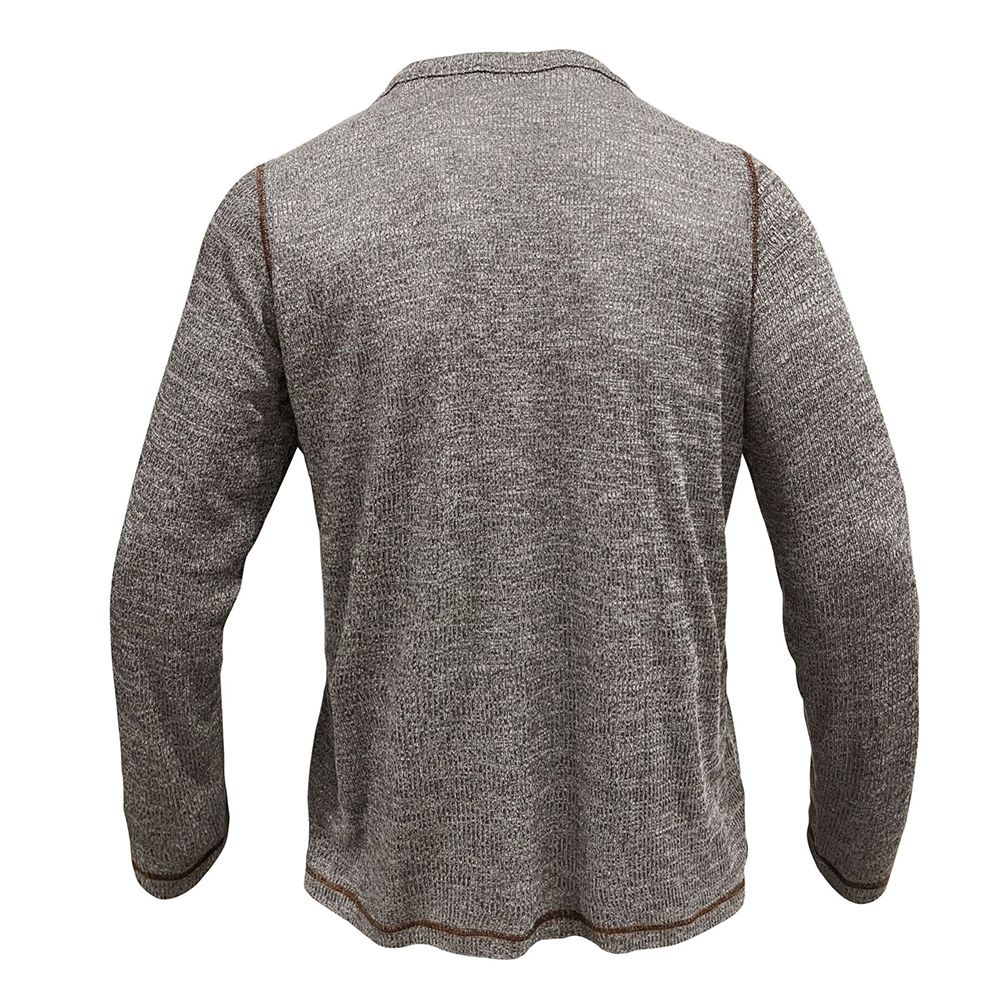 T-shirt décontracté à manches longues et lacets pour homme